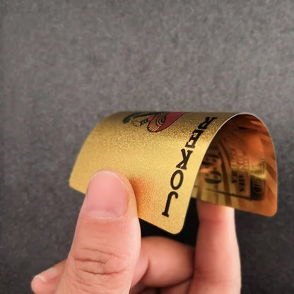 55PCS Gold Foil Playing Kaarten 24K Gold Plastic Poker Set, Waterdichte en duurzame Magic Game Kaarten