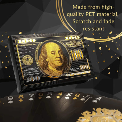 55PCS Gold Foil Playing Kaarten 24K Gold Plastic Poker Set, Waterdichte en duurzame Magic Game Kaarten