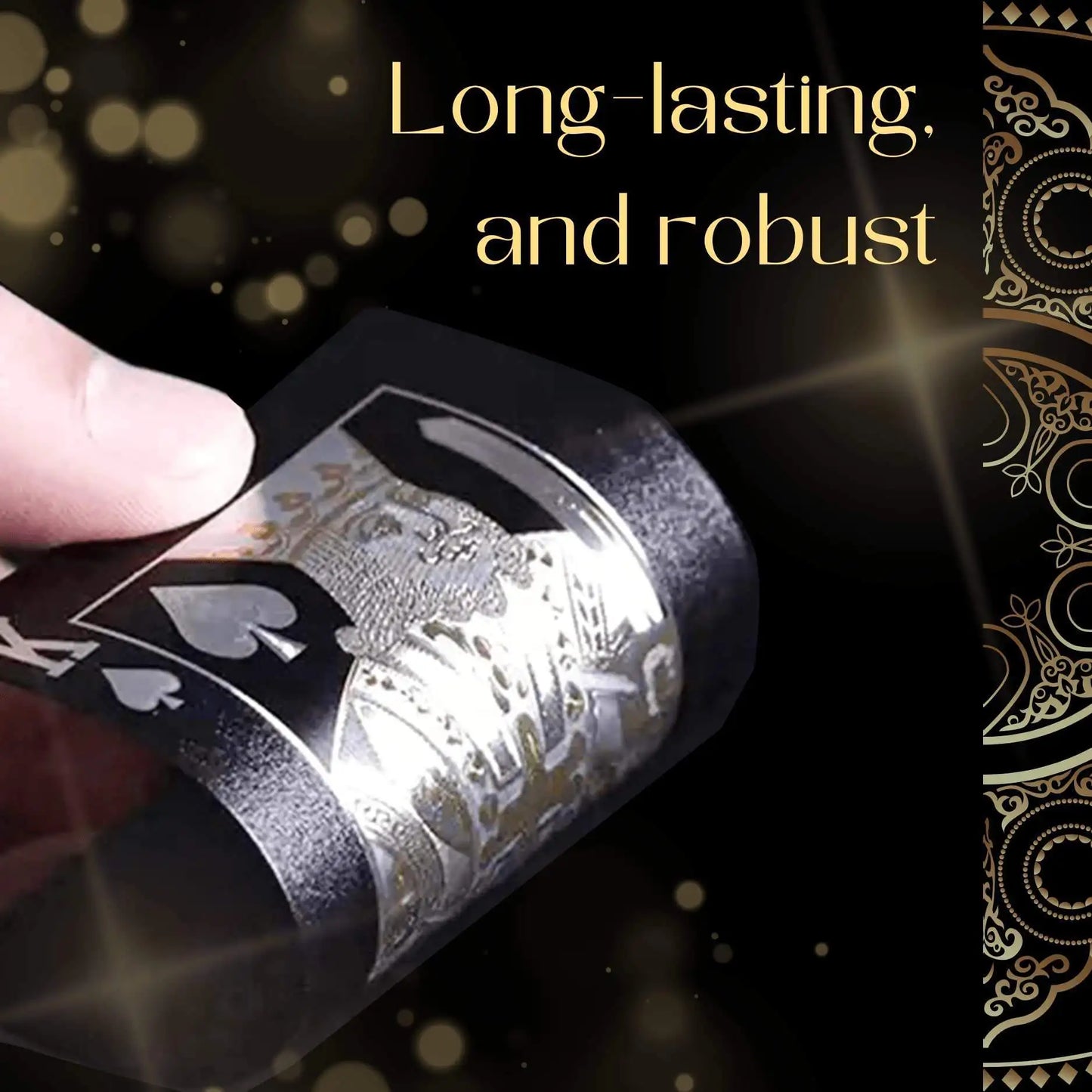 55PCS Gold Foil Playing Kaarten 24K Gold Plastic Poker Set, Waterdichte en duurzame Magic Game Kaarten