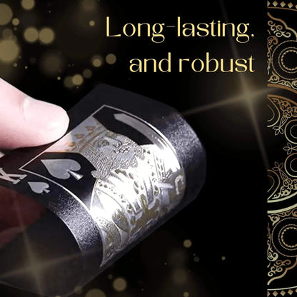 55PCS Gold Foil Playing Kaarten 24K Gold Plastic Poker Set, Waterdichte en duurzame Magic Game Kaarten