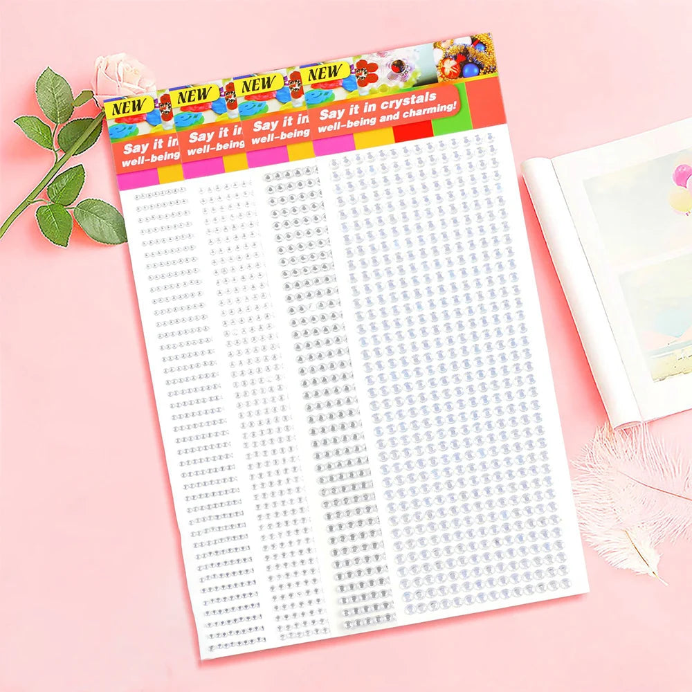 1040/900/504Pcs Acryl Drill DIY Crystal Rhinestone Self-Adhesive Stickers voor telefoonkasten, kaarten en ambachten
