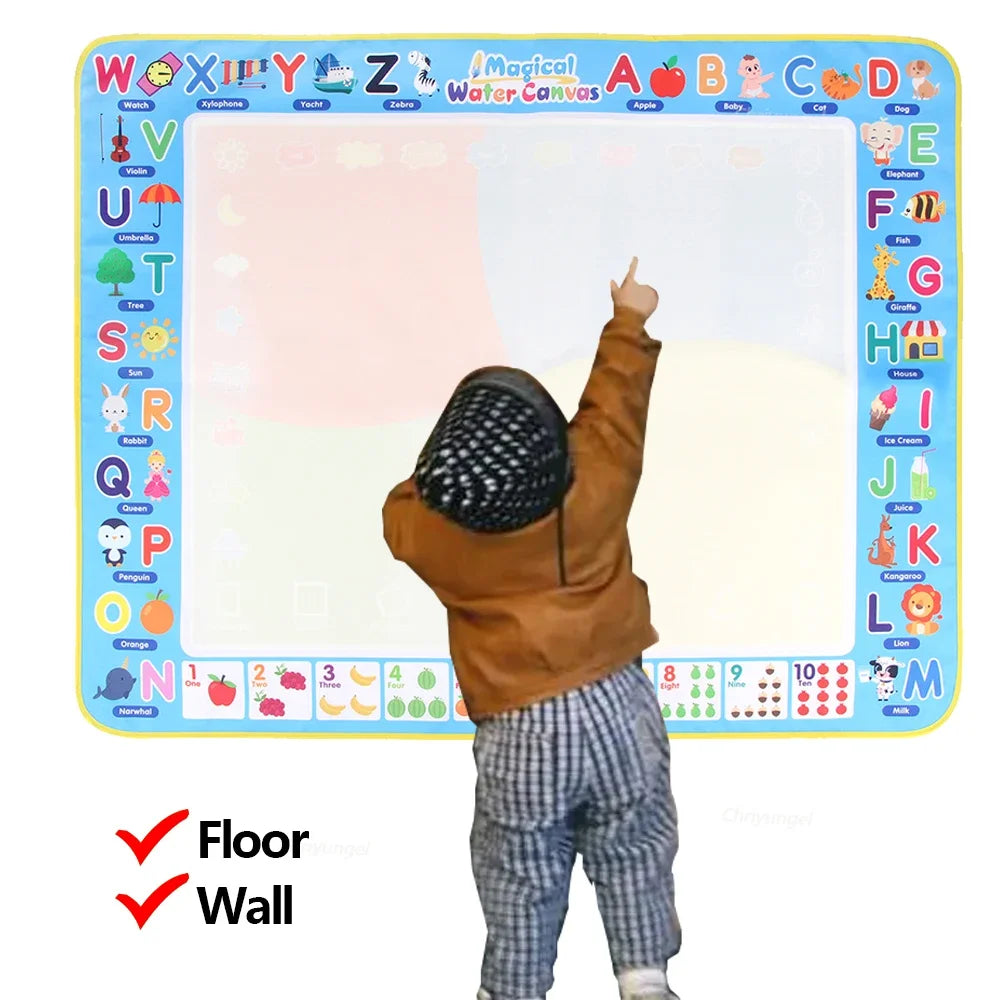 100x80CM Montessori Magic Drawing Board &amp; Reusable Water Doodle Mat voor kinderen Educatieve Kunst & Pen Control Training