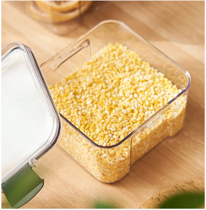 1PC luchtdichte verzegelde opslagpot . . Plastic graan, Pasta & Seizoen Container . .