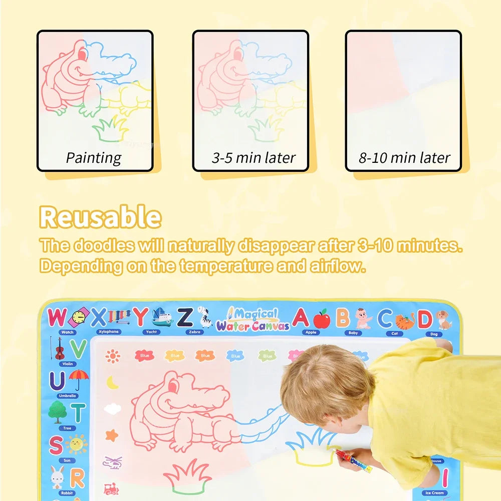 100x80CM Montessori Magic Drawing Board &amp; Reusable Water Doodle Mat voor kinderen Educatieve Kunst & Pen Control Training