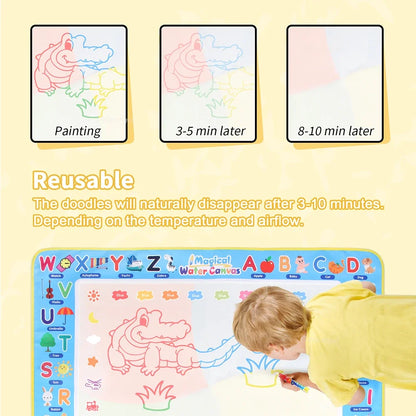 100x80CM Montessori Magic Drawing Board &amp; Reusable Water Doodle Mat voor kinderen Educatieve Kunst & Pen Control Training