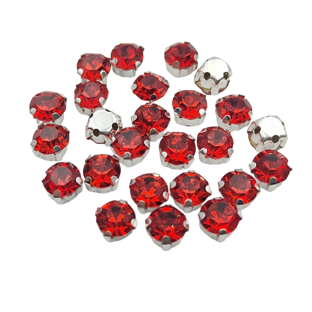 Strass rond en verre avec griffe – Cristaux de base en argent cousue pour vêtements, chaussures et artisanat