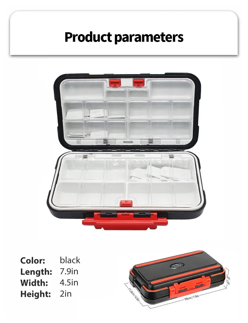 Premium waterdichte dubbelzijdige vis-aanvalsdoos Multifunctionele Bait & Tool Organizer