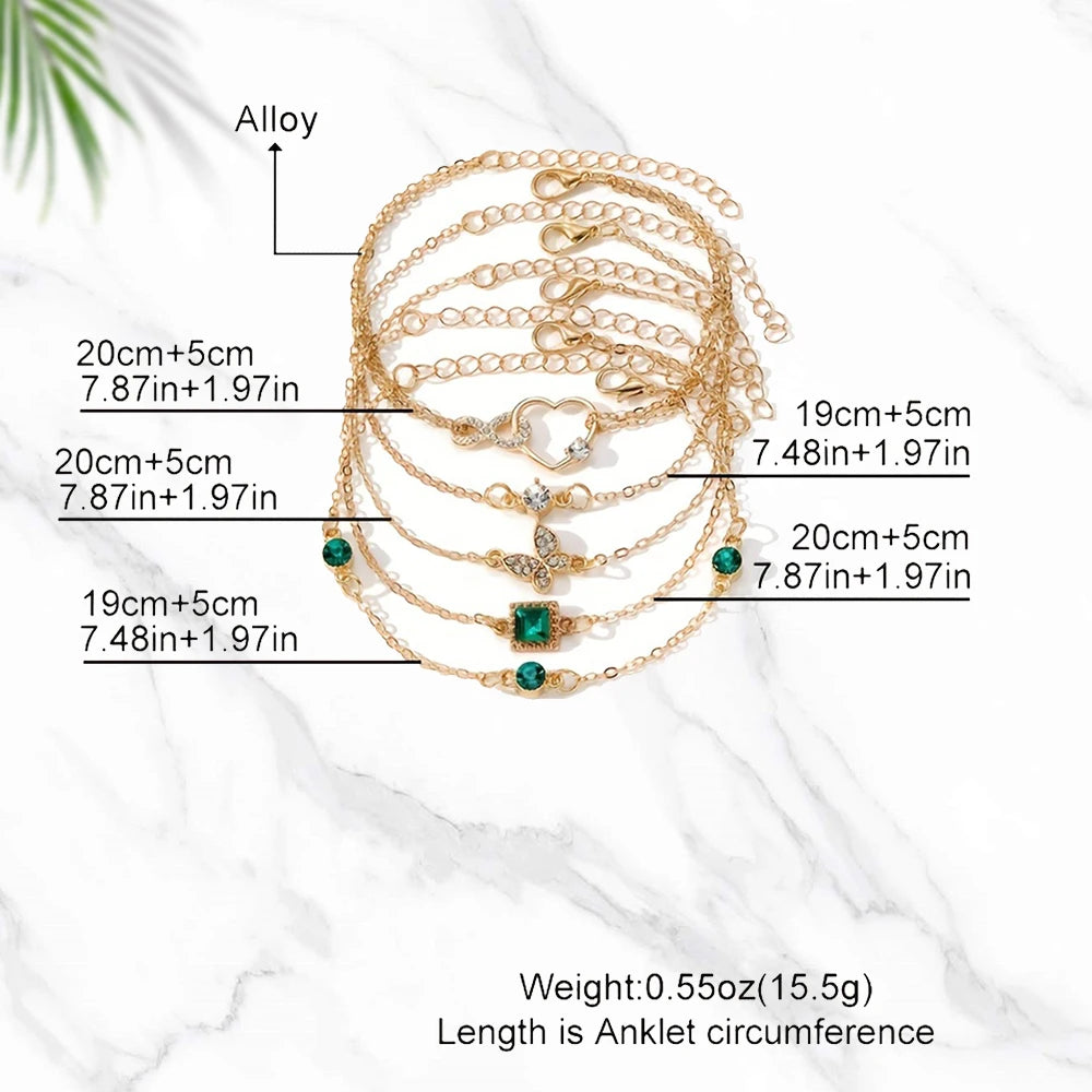 5pcs Vintage Strass Bracelet Set – Infinity & Geometric Designs, Bijoux de mode pour les femmes, Cadeau parfait et port occasionnel