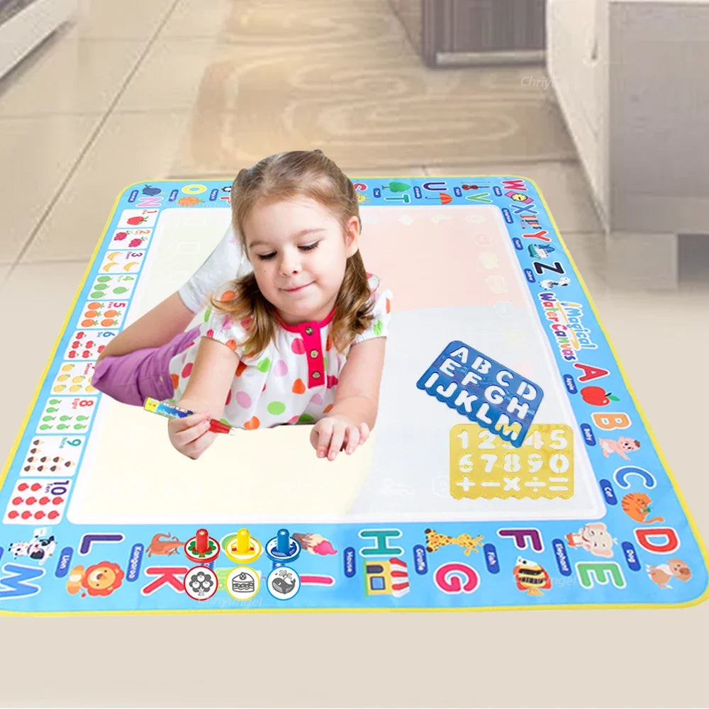 100x80CM Montessori Magic Drawing Board &amp; Reusable Water Doodle Mat voor kinderen Educatieve Kunst & Pen Control Training