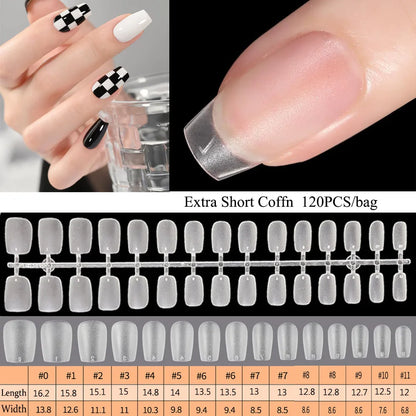 120PCS Matte Press-On Conseils d'ongles – Soft Full-Cover Almond faux ongles pour la manucure bricolage