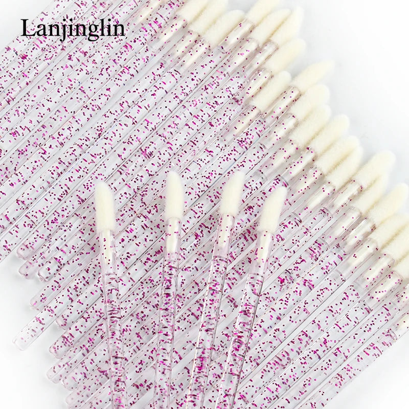 Lanjinglin 5/50 Pcs Brosses jetables de maquillage de brosse à lèvres – Applicateur de rouge à lèvres Wands & Eyelash Extension Tool, Accessoires de beauté professionnels