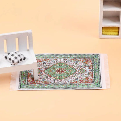 1:12 Schaal Turkse stijl Miniatuur Poppenhuis Tapijt Vloerbedekking voor het spelen Huis & poppen Accessoires