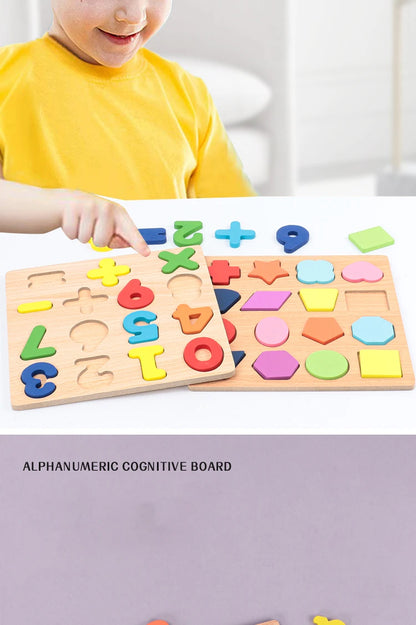 Kids Alfabet & Number Houten Puzzel Montessori Preschool Educatieve Speelgoed