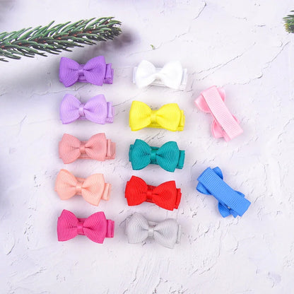 1.2 Inches Mini Bows de cheveux avec clip – Grips de cheveux de couleurs solides pour les enfants et bébé fille
