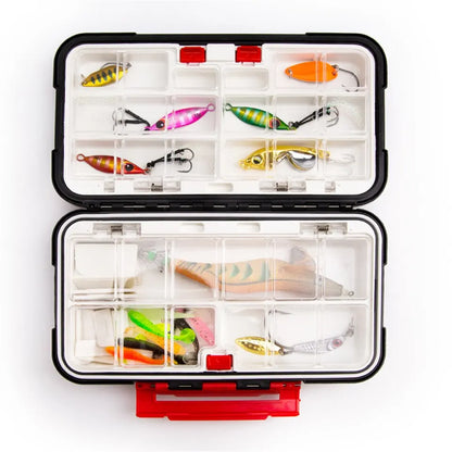 Premium waterdichte dubbelzijdige vis-aanvalsdoos Multifunctionele Bait & Tool Organizer