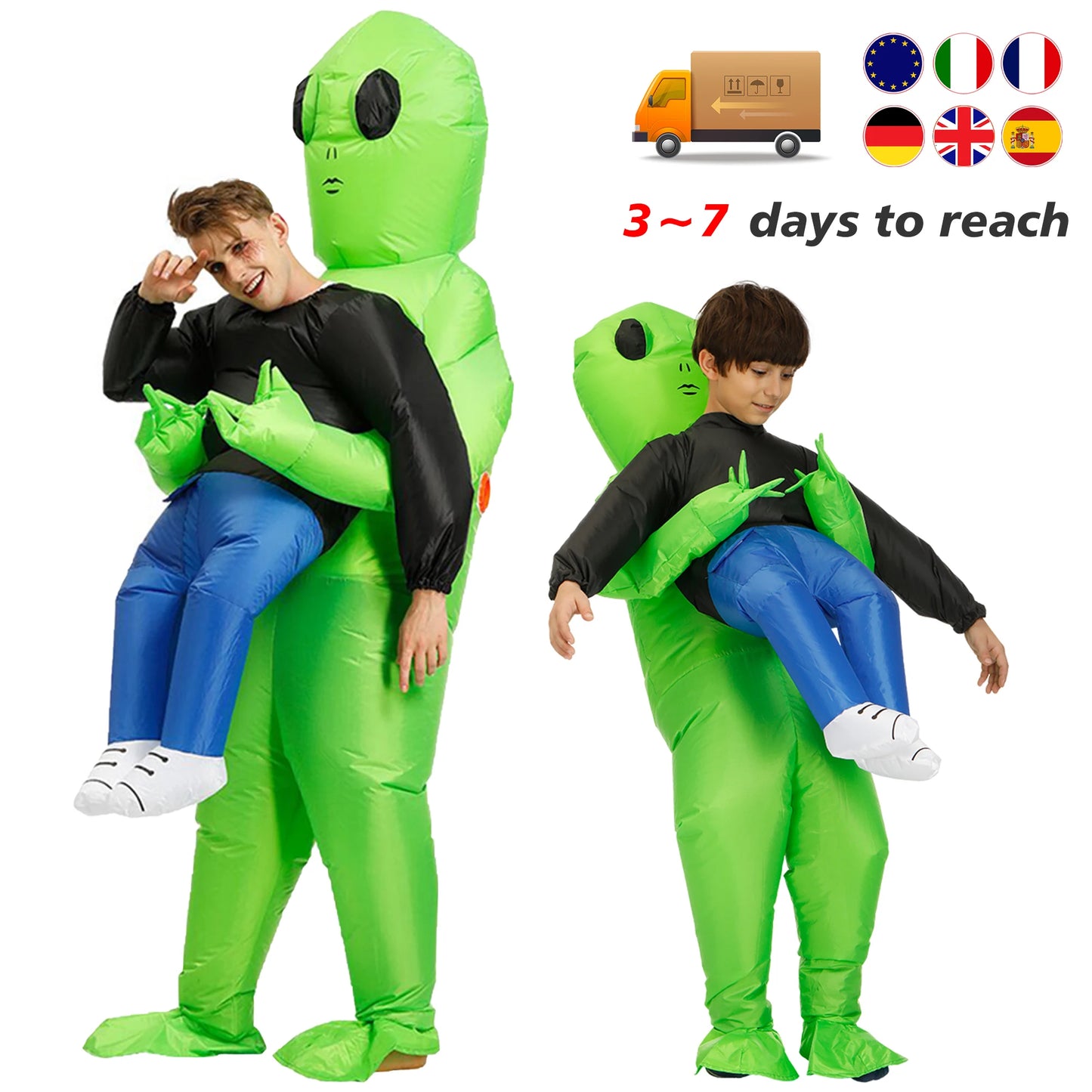 Costume gonflable ET-Aliens – Cosplay monstre effrayant pour les adultes et les enfants, Halloween, Noël, Thanksgiving, Fête, Costume Festival