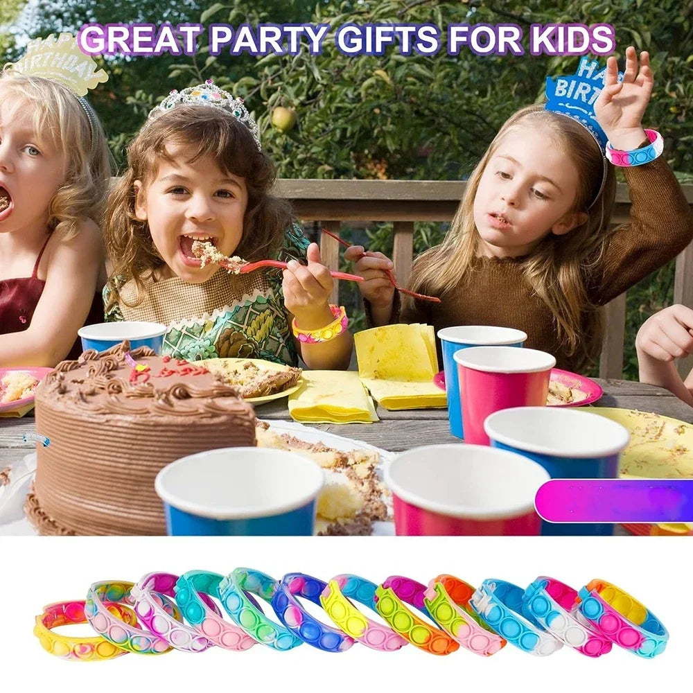 12/24/36PCS Siliconen Kleurrijke Bubble Polsband .Kids Party Favors, Birthday Gifts, bruiloft souvenirs, carnaval & vakantie armbanden