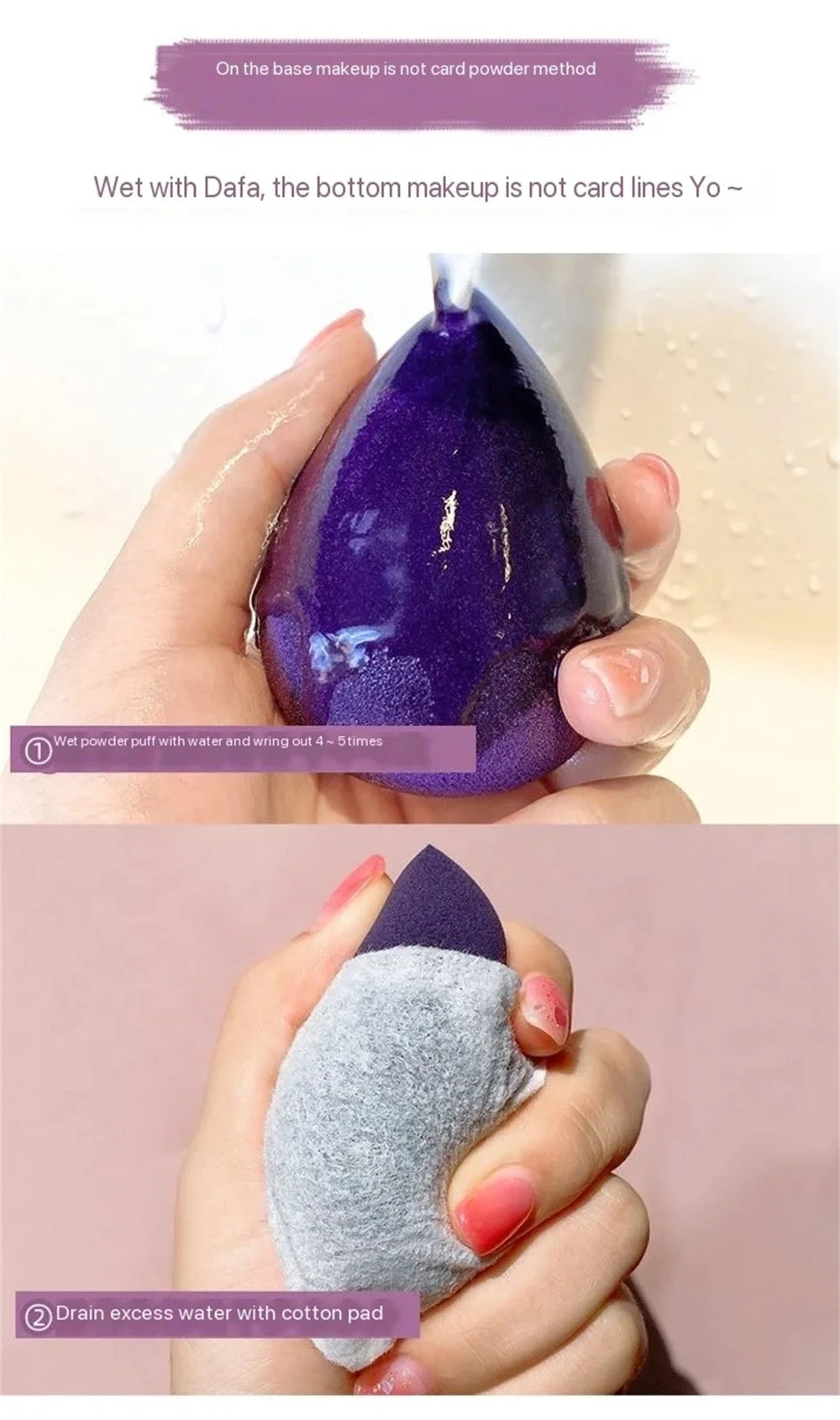 4PCS Make-up Sponge Blender Beauty Egg Cosmetic Puff & Powder Sponges for Women, Professional Beauty Tools