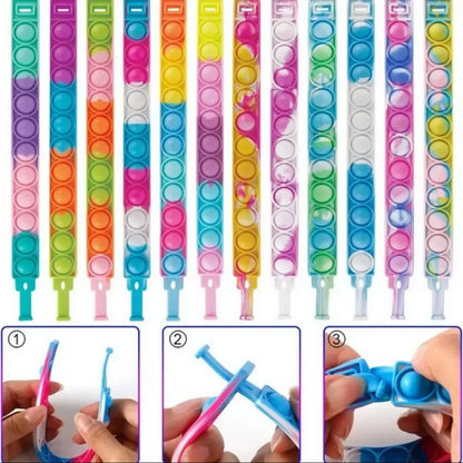 12/24/36PCS Siliconen Kleurrijke Bubble Polsband .Kids Party Favors, Birthday Gifts, bruiloft souvenirs, carnaval & vakantie armbanden