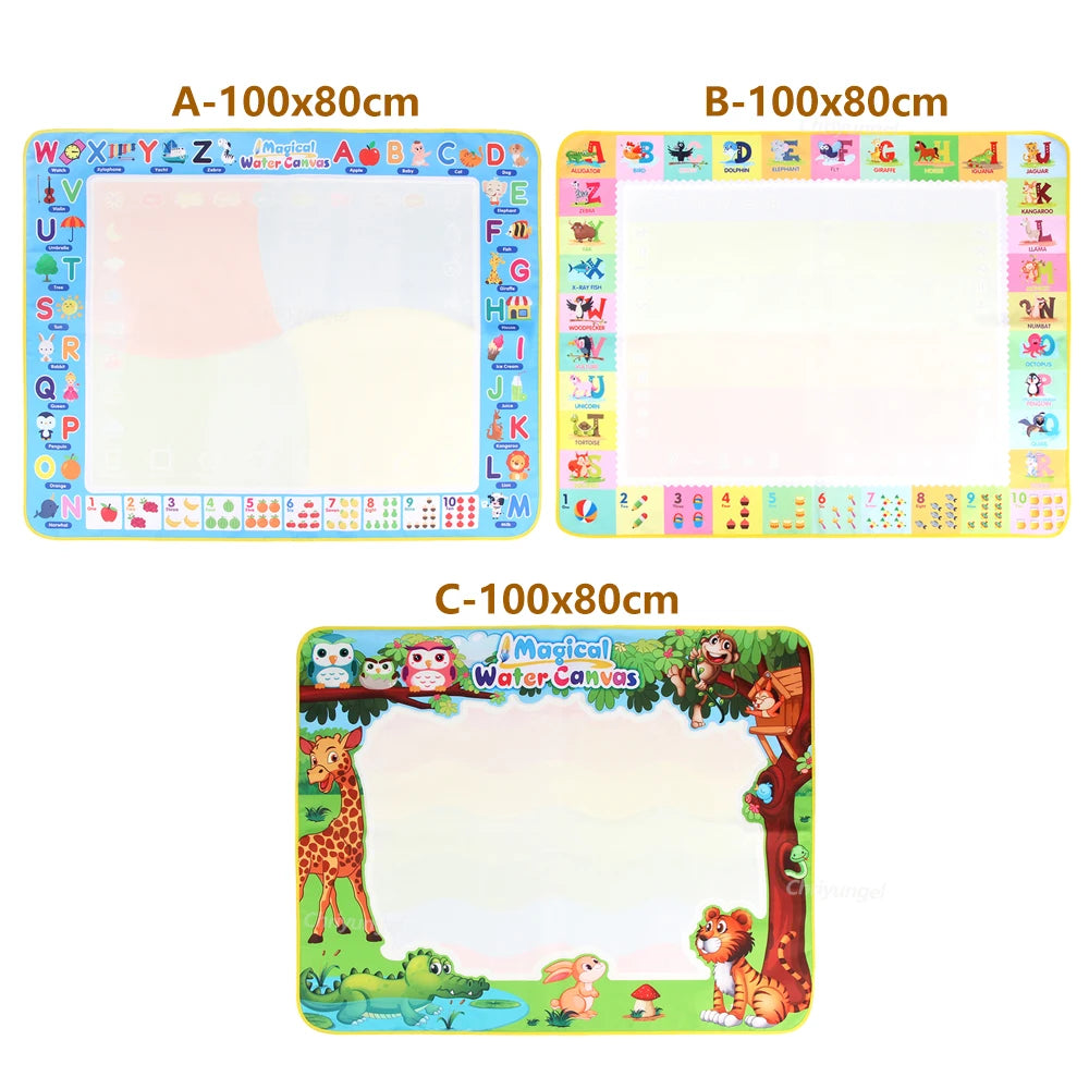 100x80CM Montessori Magic Drawing Board &amp; Reusable Water Doodle Mat voor kinderen Educatieve Kunst & Pen Control Training
