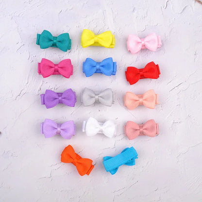1.2 Inches Mini Bows de cheveux avec clip – Grips de cheveux de couleurs solides pour les enfants et bébé fille