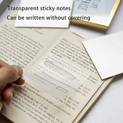 50 feuilles Notes collantes transparentes – Stickers Message & Signature imperméables pour les carnets