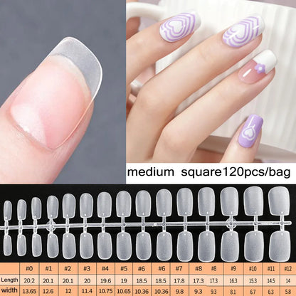 120PCS Matte Press-On Conseils d'ongles – Soft Full-Cover Almond faux ongles pour la manucure bricolage