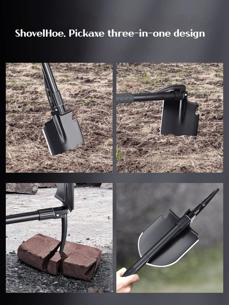 1PC Outdoor pliable Camping Shovel – Outil multifonctionnel d'entrenching de randonnée, Portable Garden & Survival Shovel