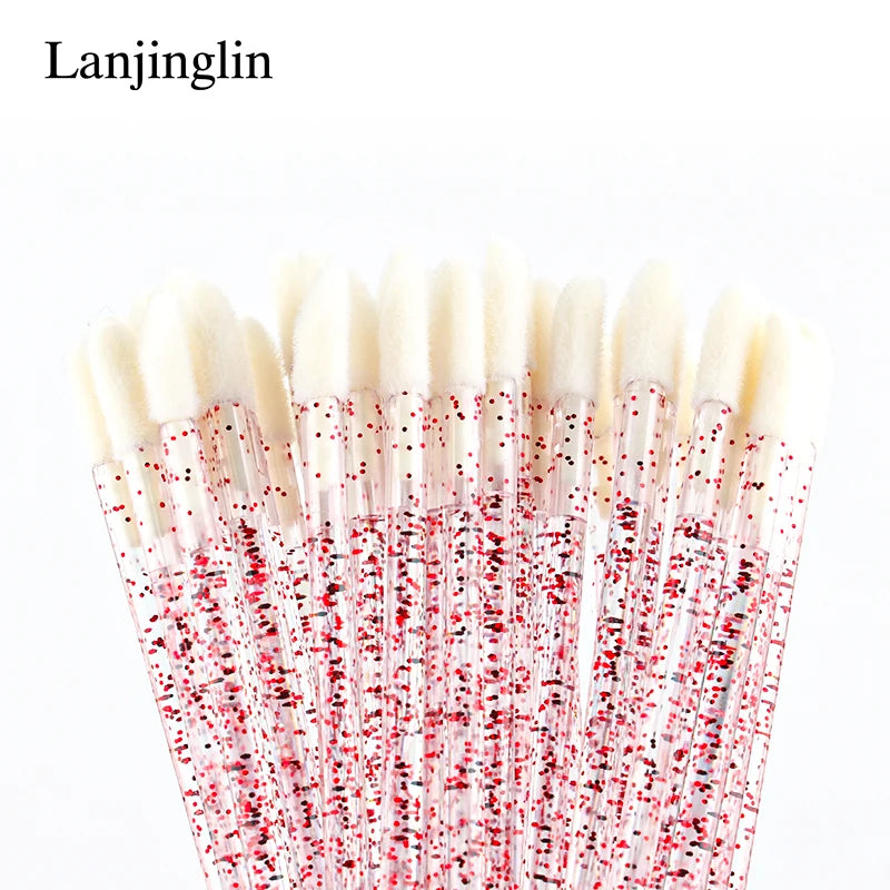 Lanjinglin 5/50 Pcs Brosses jetables de maquillage de brosse à lèvres – Applicateur de rouge à lèvres Wands & Eyelash Extension Tool, Accessoires de beauté professionnels