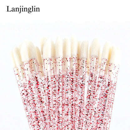Lanjinglin 5/50 Pcs Brosses jetables de maquillage de brosse à lèvres – Applicateur de rouge à lèvres Wands & Eyelash Extension Tool, Accessoires de beauté professionnels