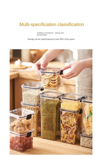 1PC luchtdichte verzegelde opslagpot . . Plastic graan, Pasta & Seizoen Container . .