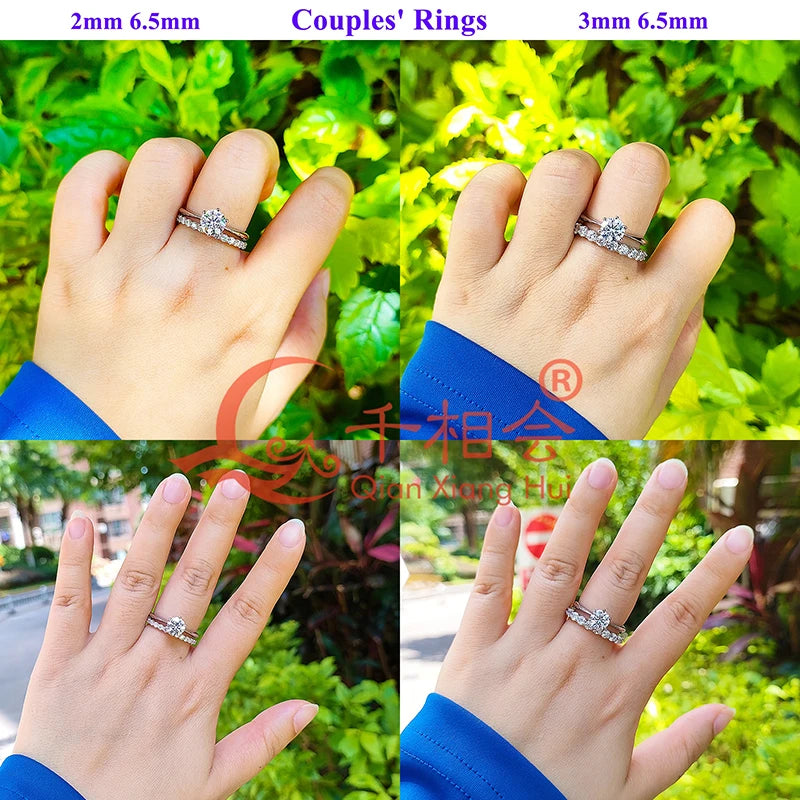 0.1ct 3mm D VVS Moissanite Full Eternity Band Ring – 925 Sterling Silver Engagement & Party Jewelry for Women