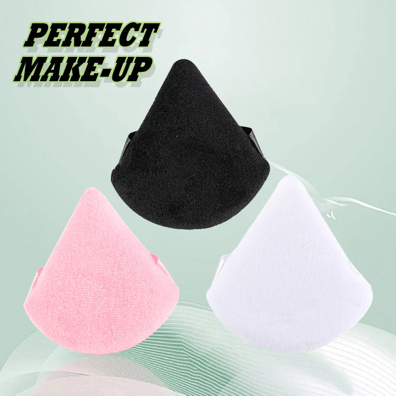 SHIDSHANGPIN Driehoek Velvet Powder Puff Herbruikbare gezicht Cosmetic Sponge, Mini Cotton Makeup Puff voor Stichting, Eyeshadow, en Beauty Tools (1/2/3/6st)