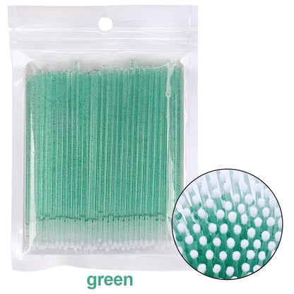 100PCS wimpers reinigen Penselen Micro katoenen swabs voor Lash uitbreidingen en make-up verwijderen