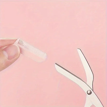 3-Piece Eyebrow Trimmer Set Roestvrij stalen schaar, Comb & Shaver voor wimper en beginner make-up, Precisie Verwijdering Accessoires