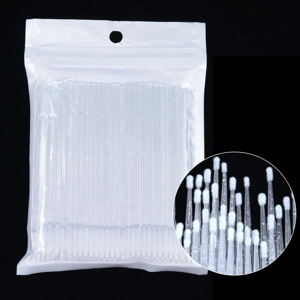 100PCS wimpers reinigen Penselen Micro katoenen swabs voor Lash uitbreidingen en make-up verwijderen