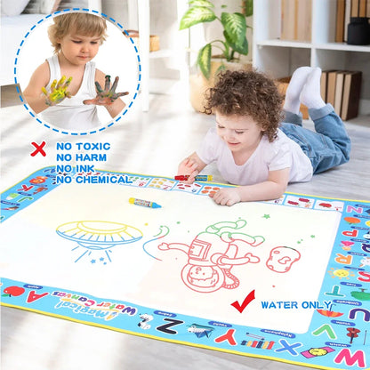 100x80CM Montessori Magic Drawing Board &amp; Reusable Water Doodle Mat voor kinderen Educatieve Kunst & Pen Control Training