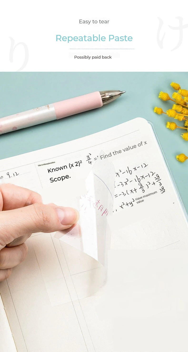 50 feuilles Notes collantes transparentes – Stickers Message & Signature imperméables pour les carnets