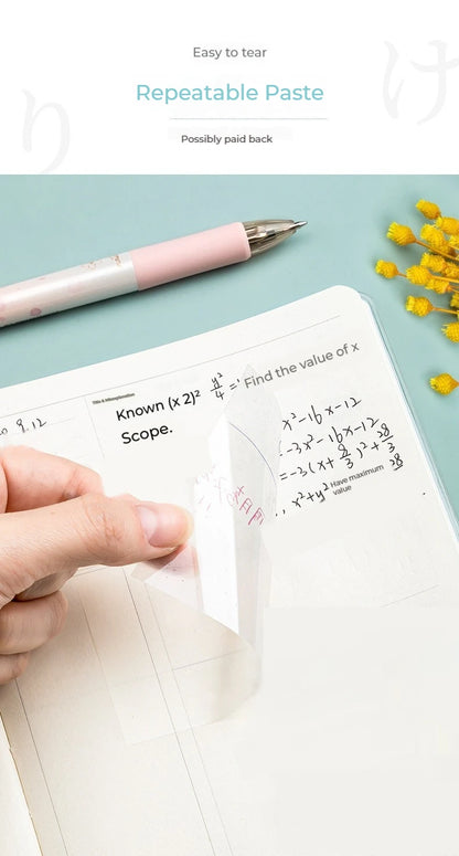 50 feuilles Notes collantes transparentes – Stickers Message & Signature imperméables pour les carnets