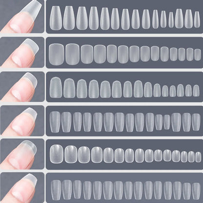 120PCS Matte Press-On Conseils d'ongles – Soft Full-Cover Almond faux ongles pour la manucure bricolage