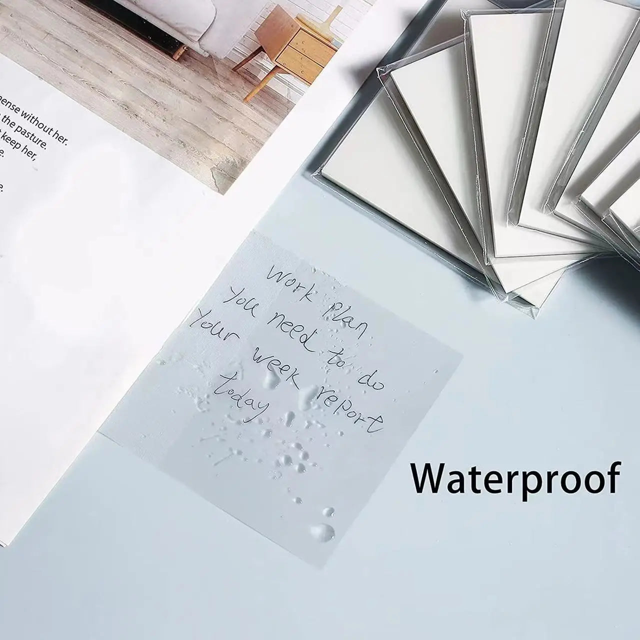 50 feuilles Notes collantes transparentes – Stickers Message & Signature imperméables pour les carnets