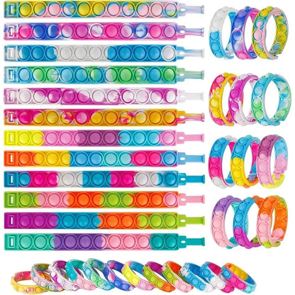 12/24/36PCS Siliconen Kleurrijke Bubble Polsband .Kids Party Favors, Birthday Gifts, bruiloft souvenirs, carnaval & vakantie armbanden