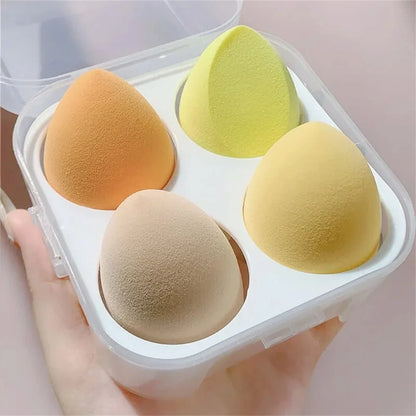 4PCS Make-up Sponge Blender Beauty Egg Cosmetic Puff & Powder Sponges for Women, Professional Beauty Tools