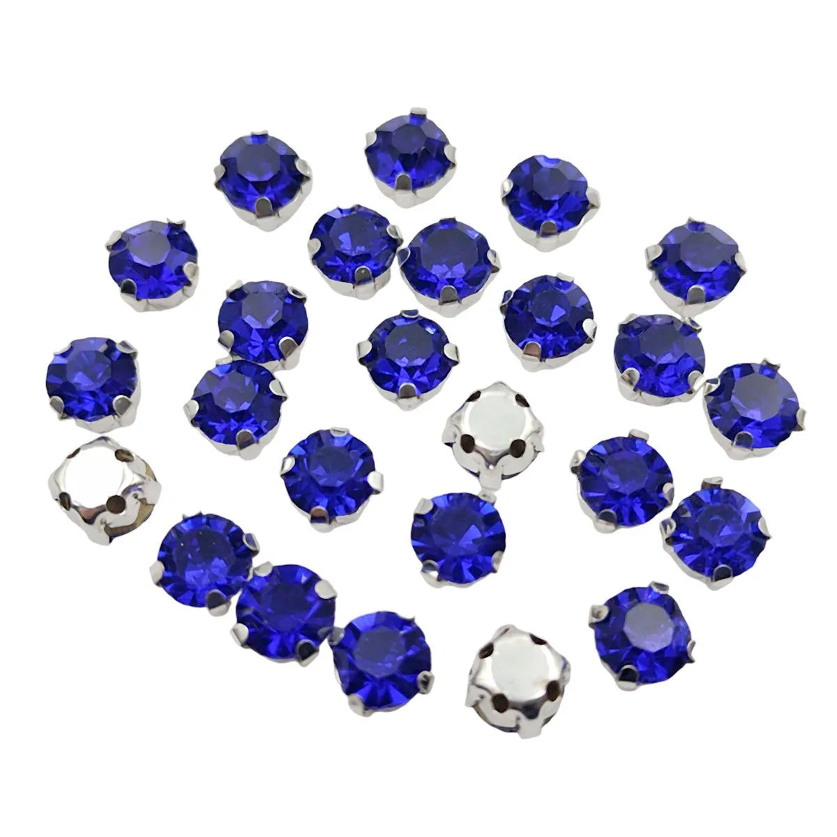 Strass rond en verre avec griffe – Cristaux de base en argent cousue pour vêtements, chaussures et artisanat