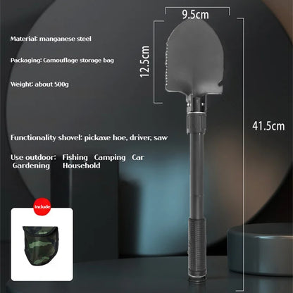 1PC Outdoor pliable Camping Shovel – Outil multifonctionnel d'entrenching de randonnée, Portable Garden & Survival Shovel