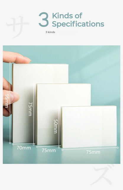 50 feuilles Notes collantes transparentes – Stickers Message & Signature imperméables pour les carnets