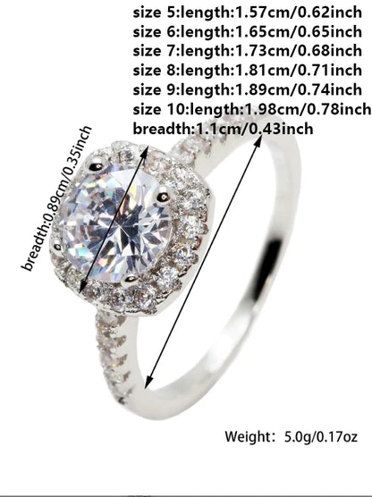 Moonso Luxe Kussen Zilveren Kleuren Verlovingsring voor Vrouwen Elegant Zircon Designer sieraden Cadeau R5604