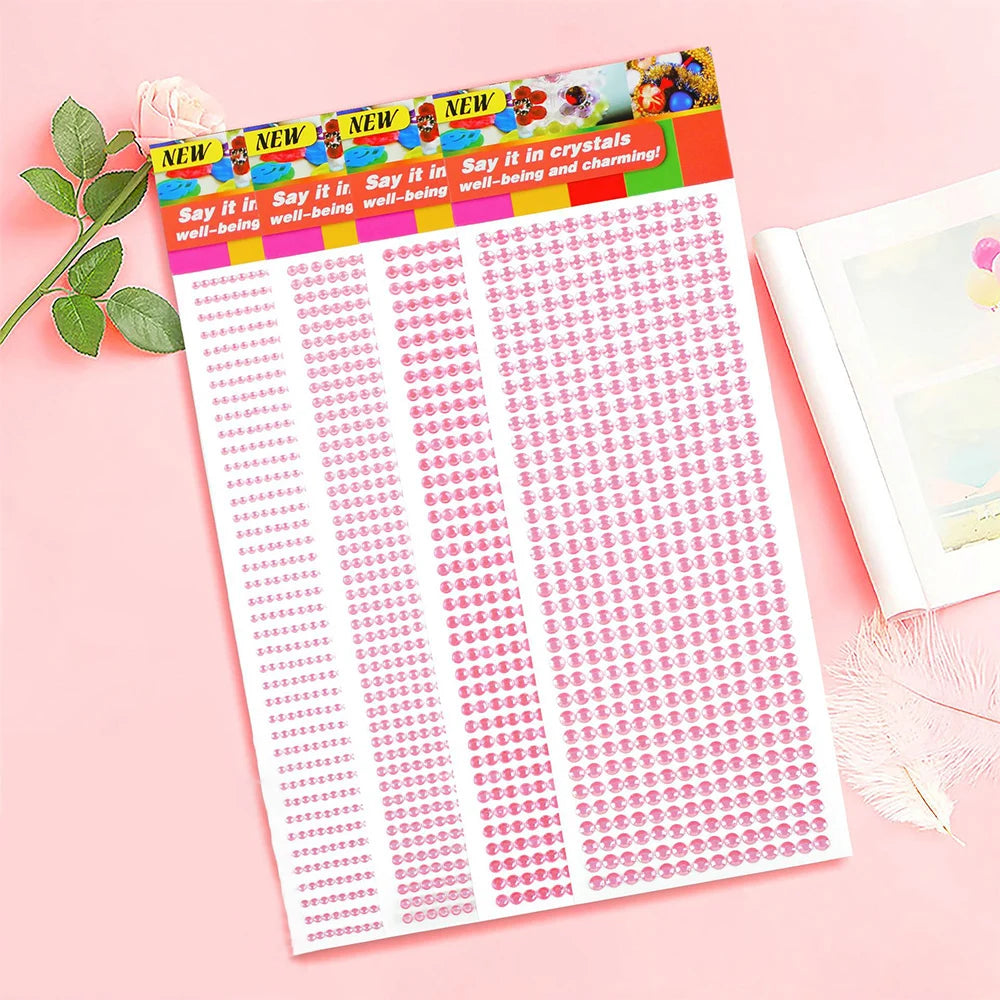 1040/900/504Pcs Acryl Drill DIY Crystal Rhinestone Self-Adhesive Stickers voor telefoonkasten, kaarten en ambachten