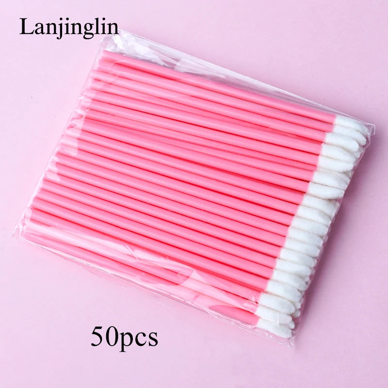 Lanjinglin 5/50 Pcs Brosses jetables de maquillage de brosse à lèvres – Applicateur de rouge à lèvres Wands & Eyelash Extension Tool, Accessoires de beauté professionnels