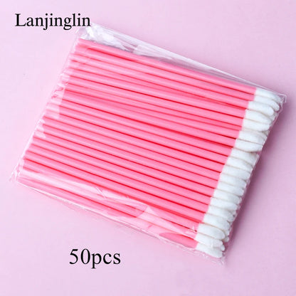 Lanjinglin 5/50 Pcs Brosses jetables de maquillage de brosse à lèvres – Applicateur de rouge à lèvres Wands & Eyelash Extension Tool, Accessoires de beauté professionnels